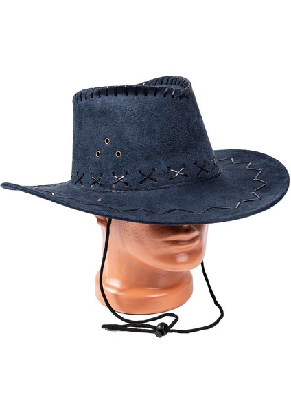 Kovboy Şapkası - Fötr Şapka - Lacivert - HG-200 fırsatları