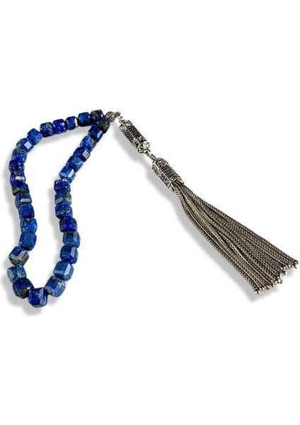 Fasetli Lapis Lazuli Taşlı Gümüş Tesbih fiyatları