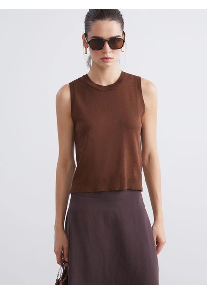 Lcw Vision Bisiklet Yaka Kadın Triko Atlet (W5)