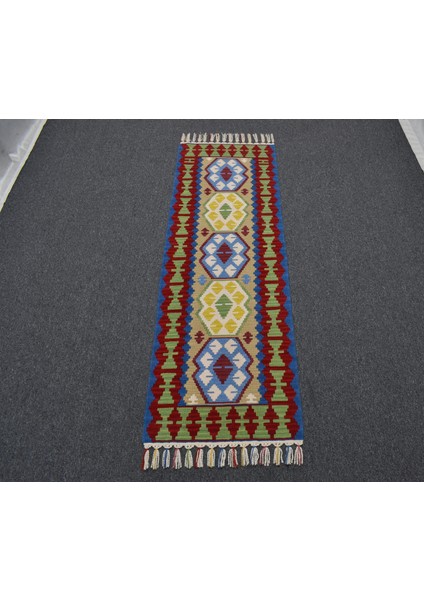Yeni El Dokuma Renkli Pınarbaşı Kayseri Yün Mini Yolluk Kilim 6274 modelleri