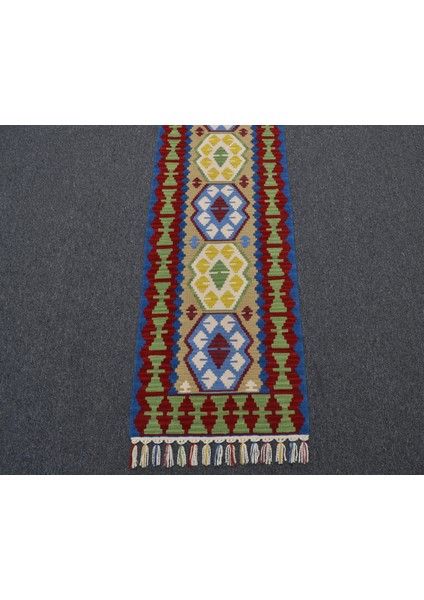 Yeni El Dokuma Renkli Pınarbaşı Kayseri Yün Mini Yolluk Kilim 6274 fırsatları