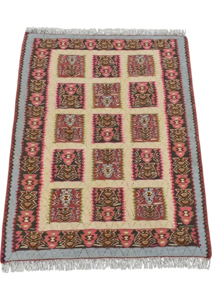 El Dokuma Otantik Pastel Iran Sine Yün Kilim 6271