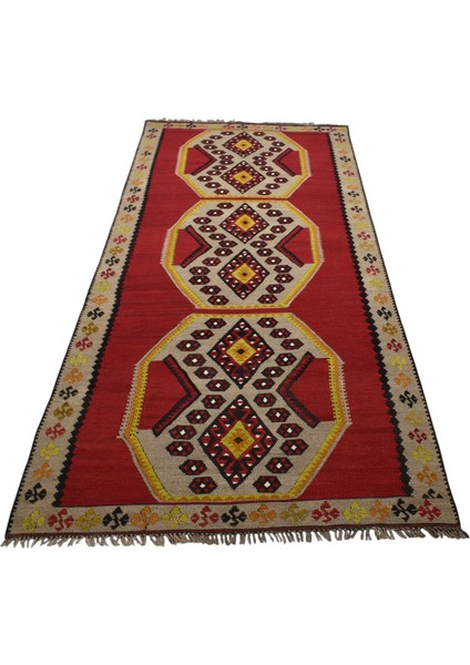 El Dokuma Tek Parça Yekpare Sivas Kangal Yün Kilim 6282