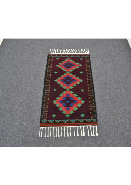 Yeni El Dokuma Zarif Balıkesir Yörük Yün Kilim 6272 fırsatları