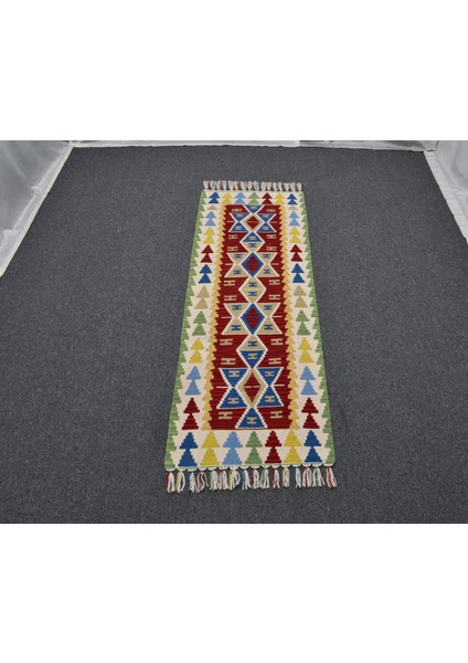 Yeni El Dokuma Renkli Pınarbaşı Kayseri Yün Mini Yolluk Kilim 6273 modelleri