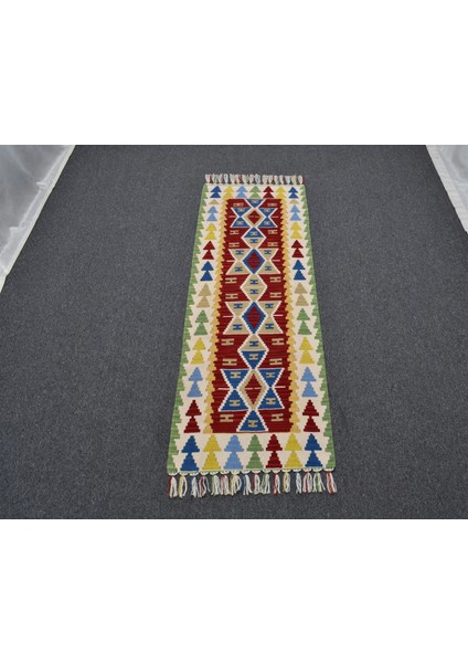 Yeni El Dokuma Renkli Pınarbaşı Kayseri Yün Mini Yolluk Kilim 6273 fırsatları
