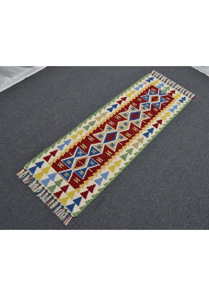 Yeni El Dokuma Renkli Pınarbaşı Kayseri Yün Mini Yolluk Kilim 6273 indirimleri