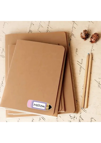 Kalem Şekilli Çocuk Defter Isim Etiketi – Defter, Kitap, Çanta Için Renkli Kuşe Sticker
