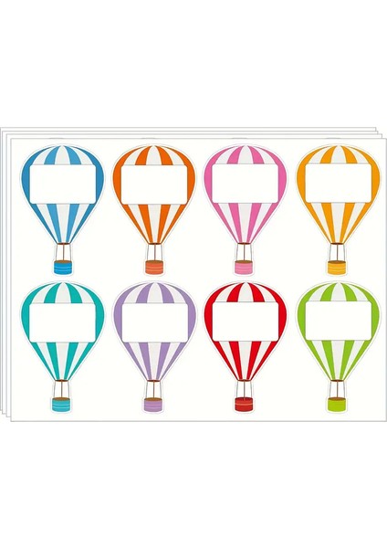 Balon Şeklinde Çocuk Defter Isim Etiketi – Defter, Kitap, Çanta Için Renkli Kuşe Sticker