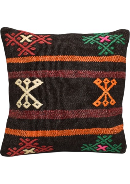 Yeni El Dokuma Dekoratif Kilim Kırlent Yastık Kılıfı 6091