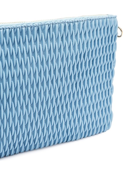 Kadın Mavi Uzun Zincir Askılı Baskılı Portföy Çanta 25ABD243118