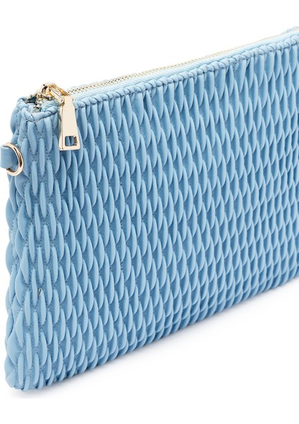 Kadın Mavi Uzun Zincir Askılı Baskılı Portföy Çanta 25ABD243118