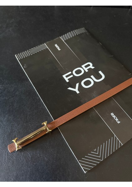 Gold Uzun Tokalı Ince Kemer, Pantolon Kemeri, Gömlek Kemeri, Ceket Kemeri, Elbise Kemeri