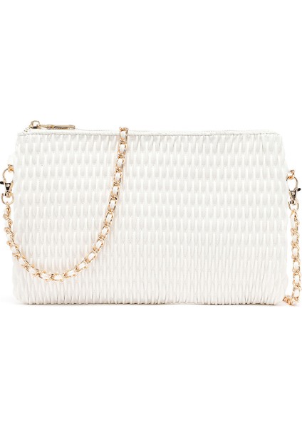 Kadın Krem Uzun Zincir Askılı Baskılı Portföy Çanta 25ABD243118