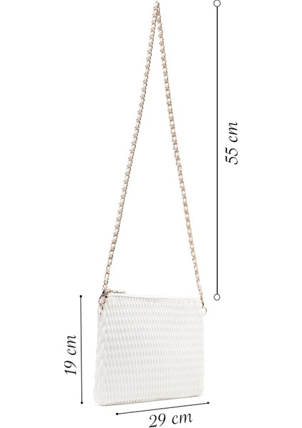 Kadın Krem Uzun Zincir Askılı Baskılı Portföy Çanta 25ABD243118 fiyatları