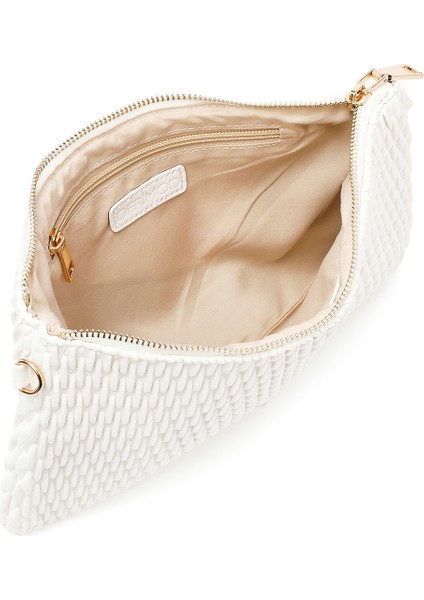 Kadın Krem Uzun Zincir Askılı Baskılı Portföy Çanta 25ABD243118