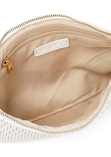 Kadın Krem Uzun Zincir Askılı Baskılı Portföy Çanta 25ABD243118