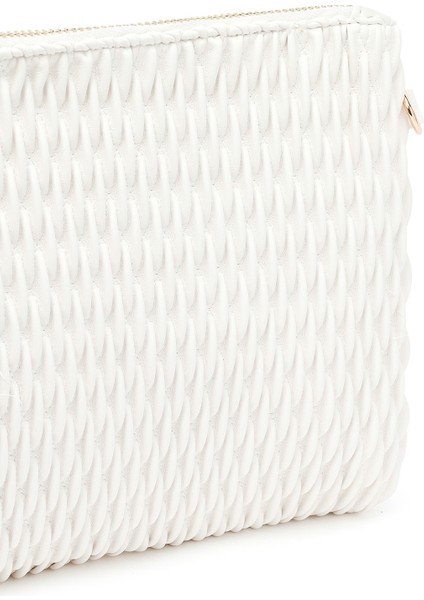 Kadın Krem Uzun Zincir Askılı Baskılı Portföy Çanta 25ABD243118