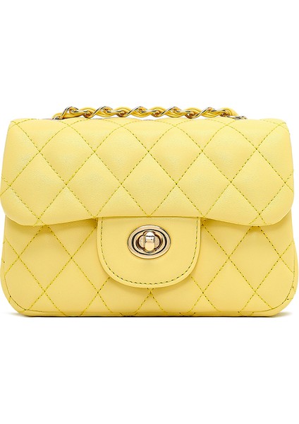 Kadın Sarı Uzun Askılı Kapitone Mini Çapraz Çanta 25SBD2031KP modelleri