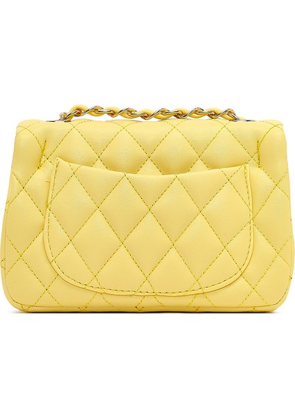 Kadın Sarı Uzun Askılı Kapitone Mini Çapraz Çanta 25SBD2031KP fırsatları