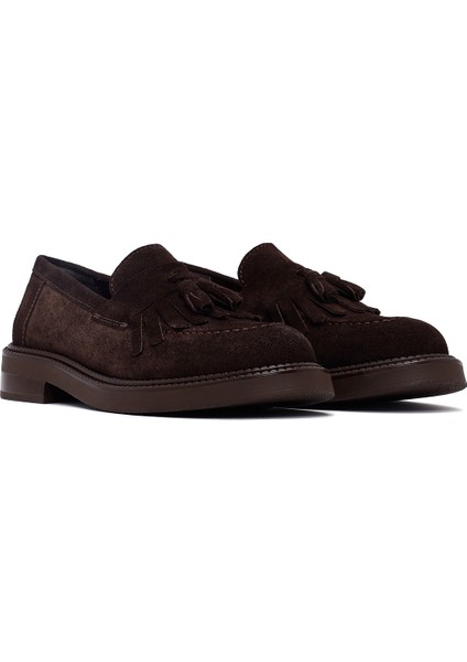 Kadın Kahverengi Püsküllü Süet Deri Loafer 25AFD512310 modelleri