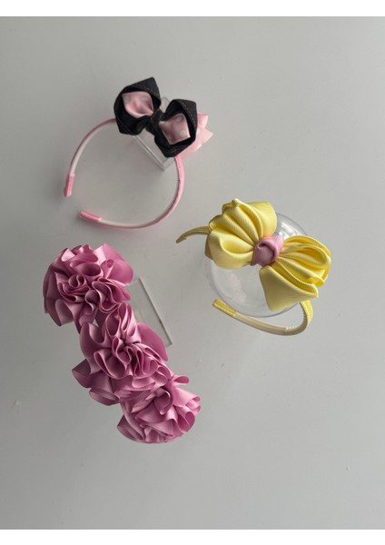 Kız Çocuk Şık 3’lü Taç Seti – Parti ve Günlük Kullanım