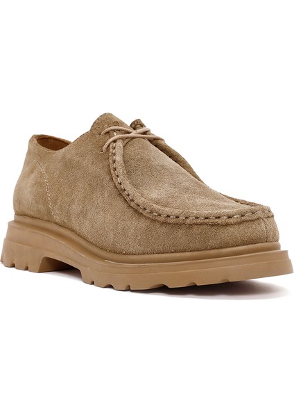 Kadın Vizon Bağcıklı Süet Deri Maskülen Ayakkabı 25AFD420010