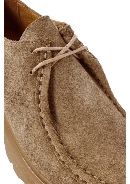 Kadın Vizon Bağcıklı Süet Deri Maskülen Ayakkabı 25AFD420010