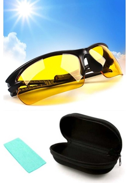 Prime Rüzgar Korumalı UV400 Anti Far Gece Görüş Gözlüğü Motosiklet ve Bisiklet Gözlüğü Plaj Gözlüğü