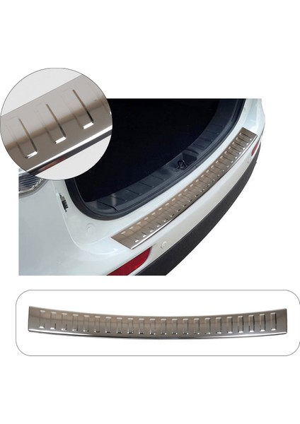 Mitsubishi Outlander 3 Uyumlu 2015-2019 Krom Arka Tampon Üstü Koruma Paslanmaz Çelik