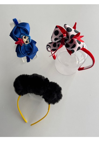 Kız Çocuk Şık 3’lü Taç Seti – Parti ve Günlük Kullanım