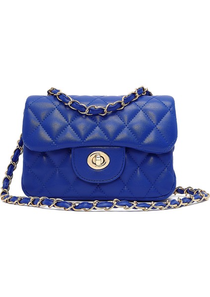 Kadın Mavi Uzun Askılı Kapitone Mini Çapraz Çanta 25SBD2031KP