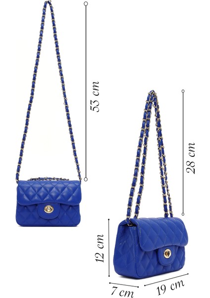 Kadın Mavi Uzun Askılı Kapitone Mini Çapraz Çanta 25SBD2031KP fiyatları