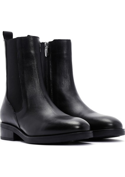 Kadın Siyah Fermuarlı Deri Casual Bot 25WFD550018 fırsatları