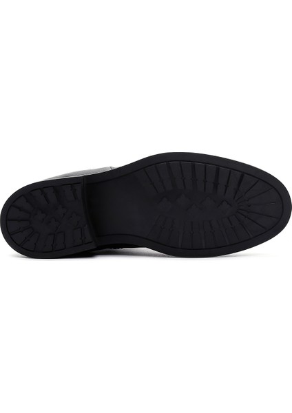 Kadın Siyah Fermuarlı Deri Casual Bot 25WFD550018 indirimleri
