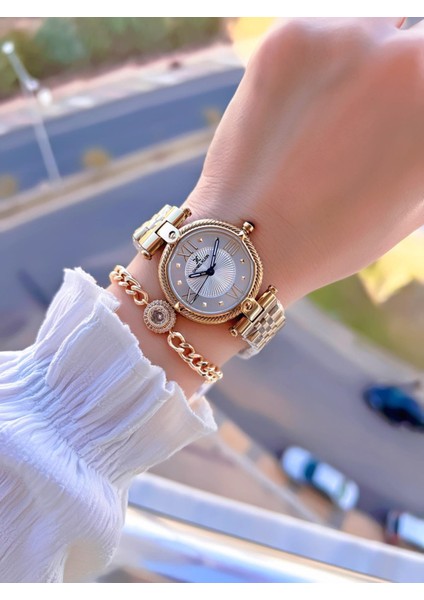 Çelik Kordon 30 mt Suya Dayanıklı Kadın Kol Saati+Bileklik BYN.10953.2 fiyatları