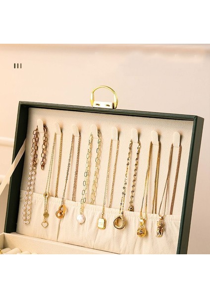 Şık Tasarımlı Çekmeceli Takı Kutusu - Güvenli Kilitli Mücevher Organizeri