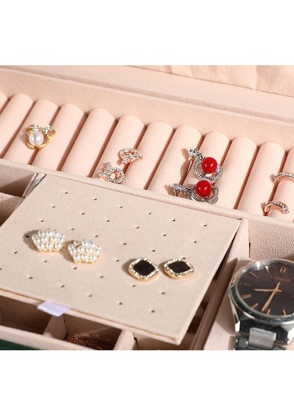 Şık Tasarımlı Çekmeceli Takı Kutusu - Güvenli Kilitli Mücevher Organizeri
