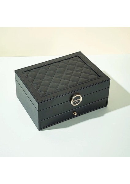 Şık Tasarımlı Çekmeceli Takı Kutusu - Güvenli Kilitli Mücevher Organizeri