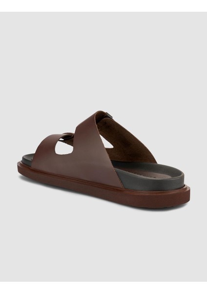 %100 Hakiki Deri Cırt Cırtlı Kahverengi Erkek Terlik indirimleri