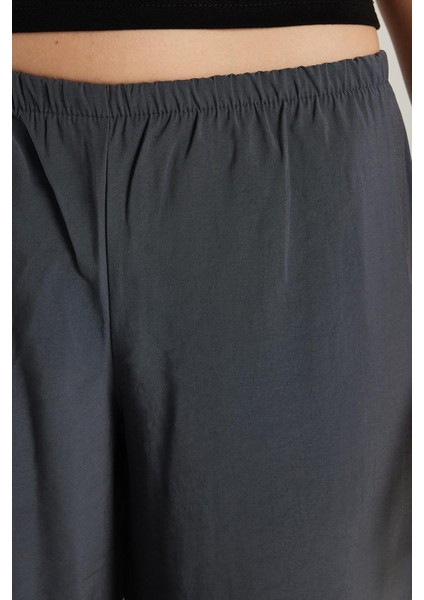 Kadın Regular Fit Beli Lastikli Modal Ispanyol Paça Antrasit Pantolon modelleri