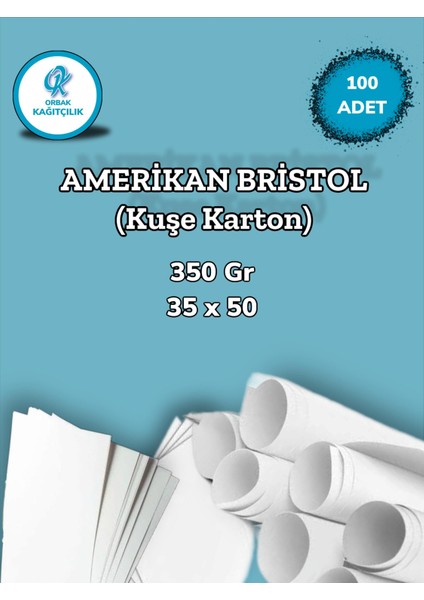 350 Gr. Amerikan Bristol Kağıt Karton 35X50 100 Adet indirimleri