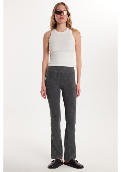 Kadın Slim Fit Dar Kesim Fitilli Dar Paça Antrasit Pantolon fiyatları