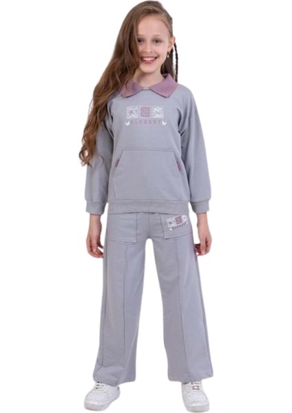 Yavrucak Elegent 5-8 Yaş Kız 2li TAKIM-6063315 - Gri