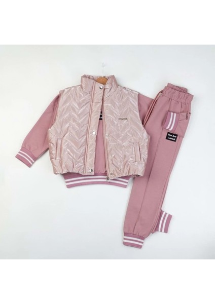 Yavrucak Youre Loved Yelekli Kız 5/8 Yaş 3lü TAKIM-6052599 - Pembe