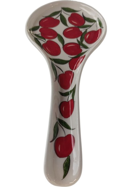 El Yapımı Kiraz Desenli Seramik Kaşıklık fırsatları