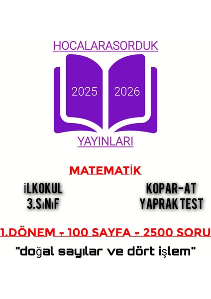 3.sınıf Matematik Yaprak Test 1.dönem 2500 Soru