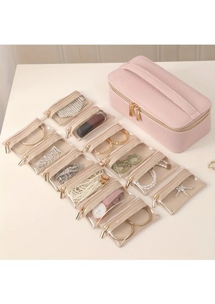 Altın Takı ve Mücevher Düzenleyici Seyahat-Günlük Kullanım Için 12 Adet Fernuarlı Organizer Kese