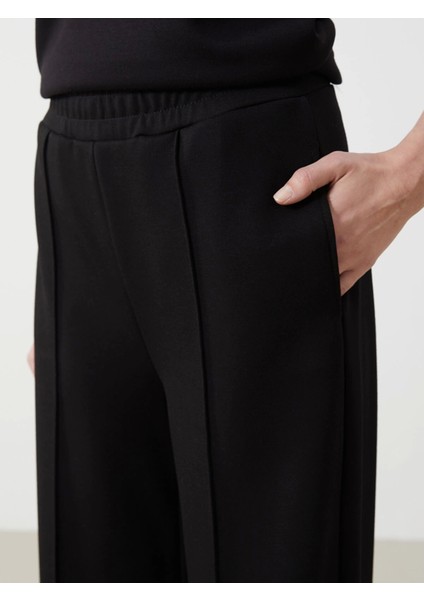 Lcwaıkıkı Classic Siyah Beli Lastikli Düz Geniş Paça Kadın Eşofman Altı fırsatları