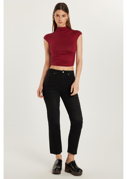 Kadın Slim Fit Dar Kesim Kısa Boru Paça Füme Jean Kot Pantolon fırsatları